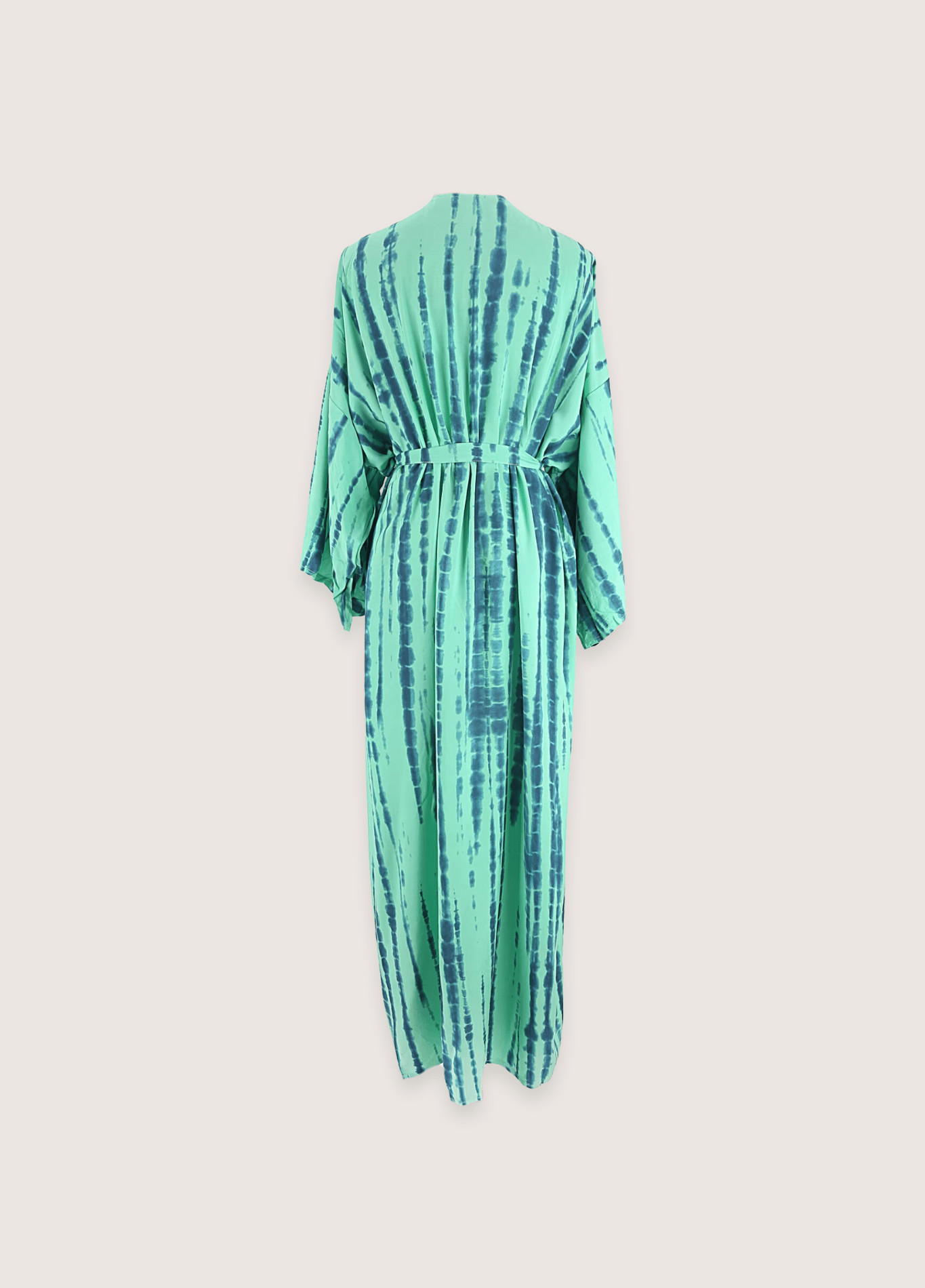 Langer Kimono mit mintgrünem Batikmuster