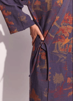 Blauer Kimono-Bademantel für Damen | Momiji