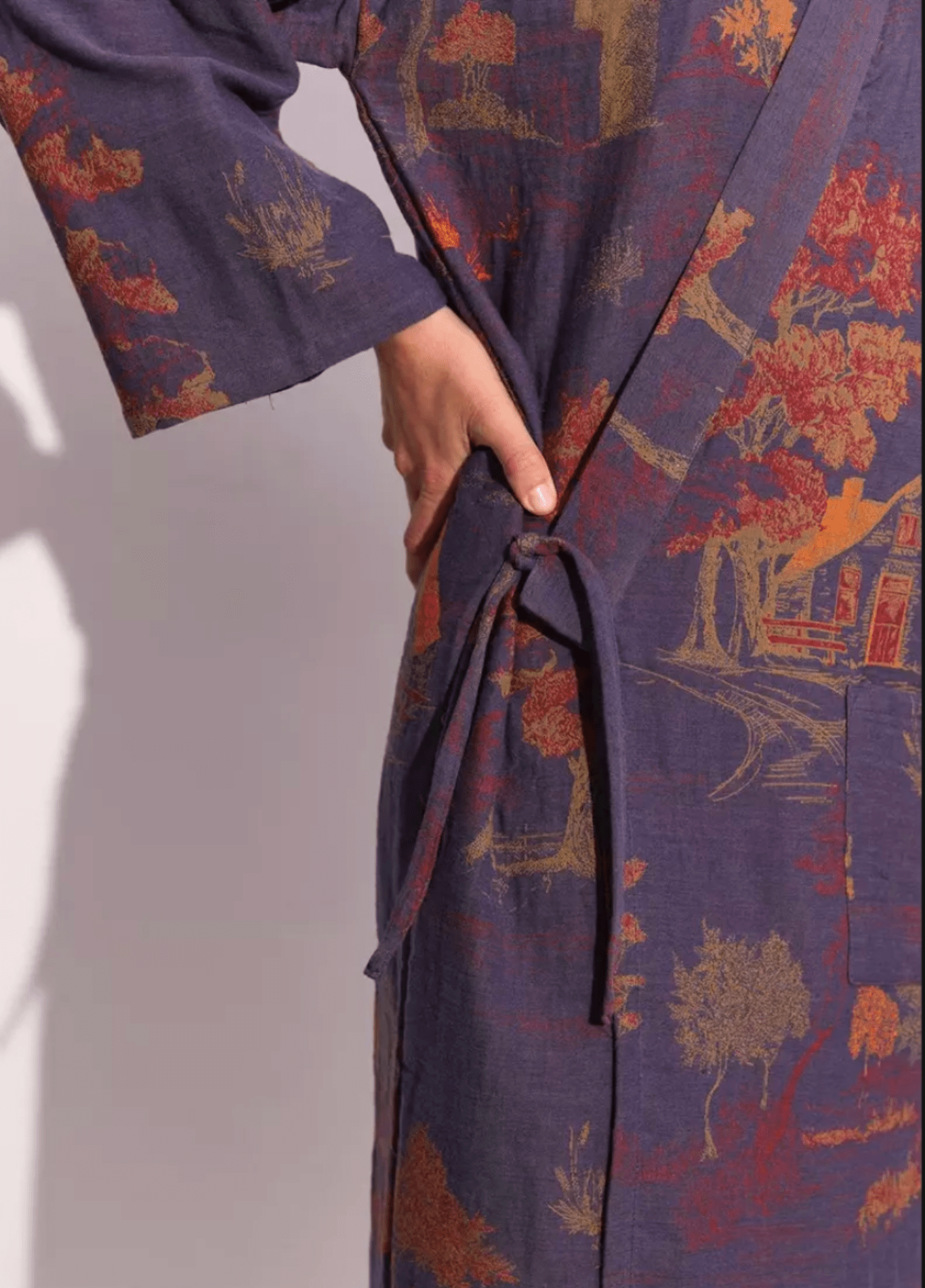 Blauer Kimono-Bademantel für Damen | Momiji