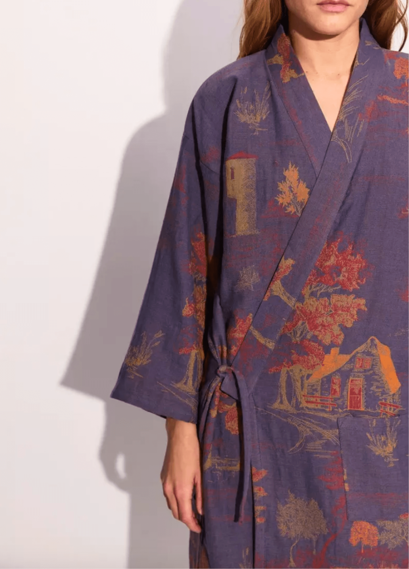 Blauer Kimono-Bademantel für Damen | Momiji