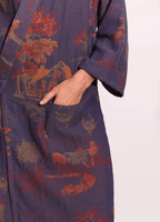 Blauer Kimono-Bademantel für Damen | Momiji