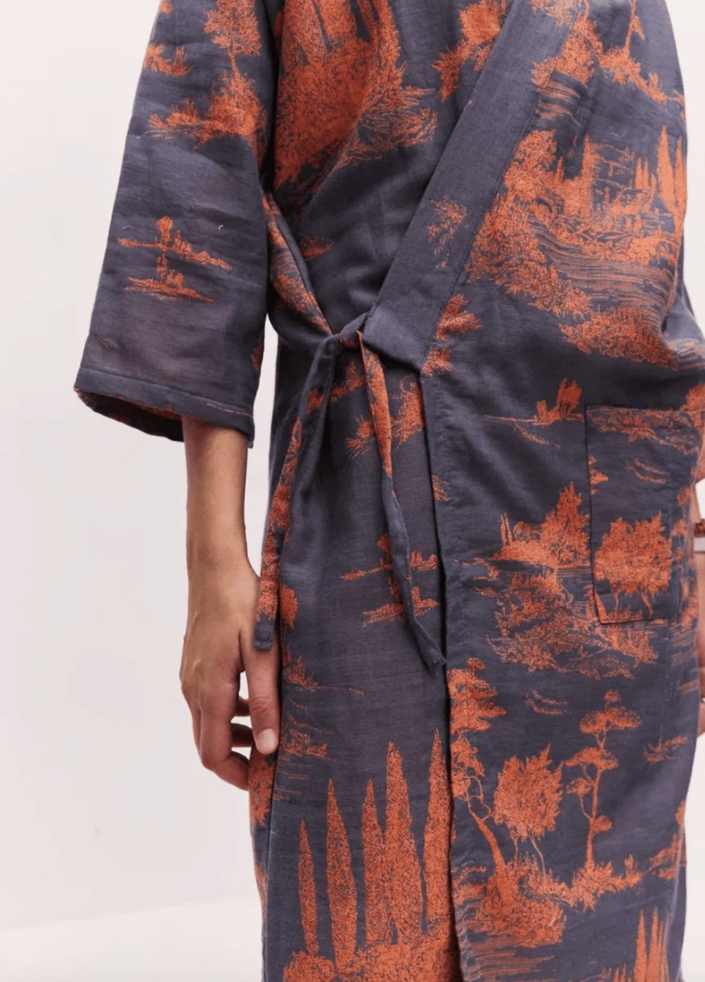 Blauer Kimono-Bademantel für Herren | Ukiyo