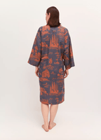 Blauer Kimono-Bademantel für Damen | Kaido