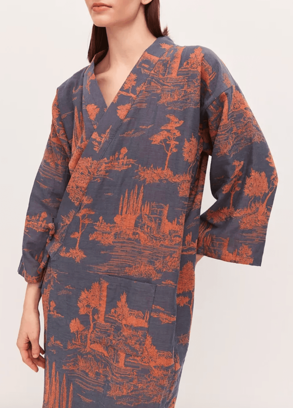Blauer Kimono-Bademantel für Damen | Kaido