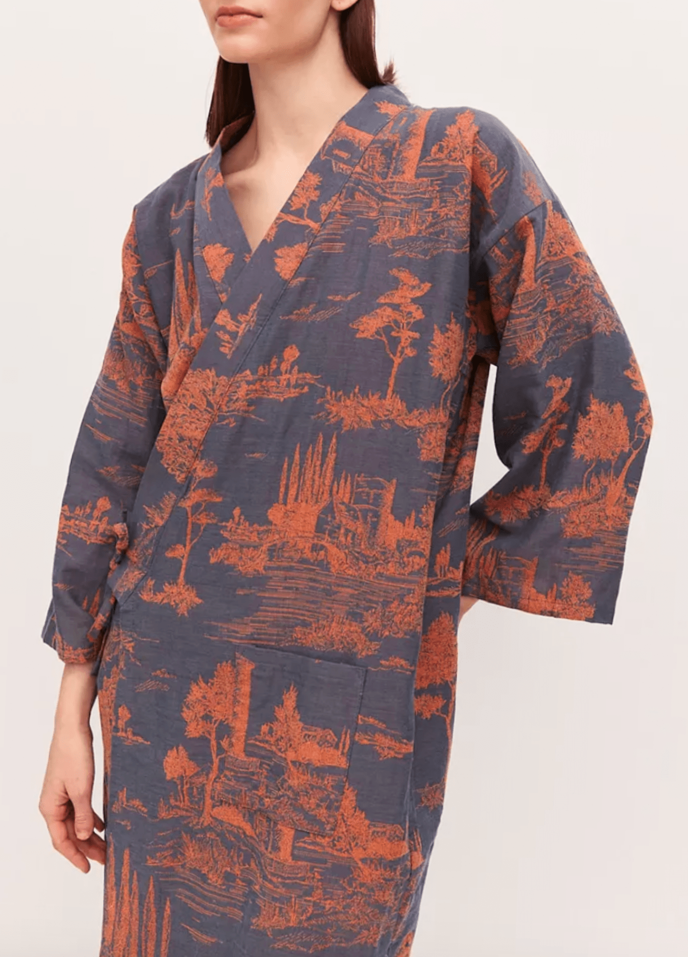 Blauer Kimono-Bademantel für Damen | Kaido