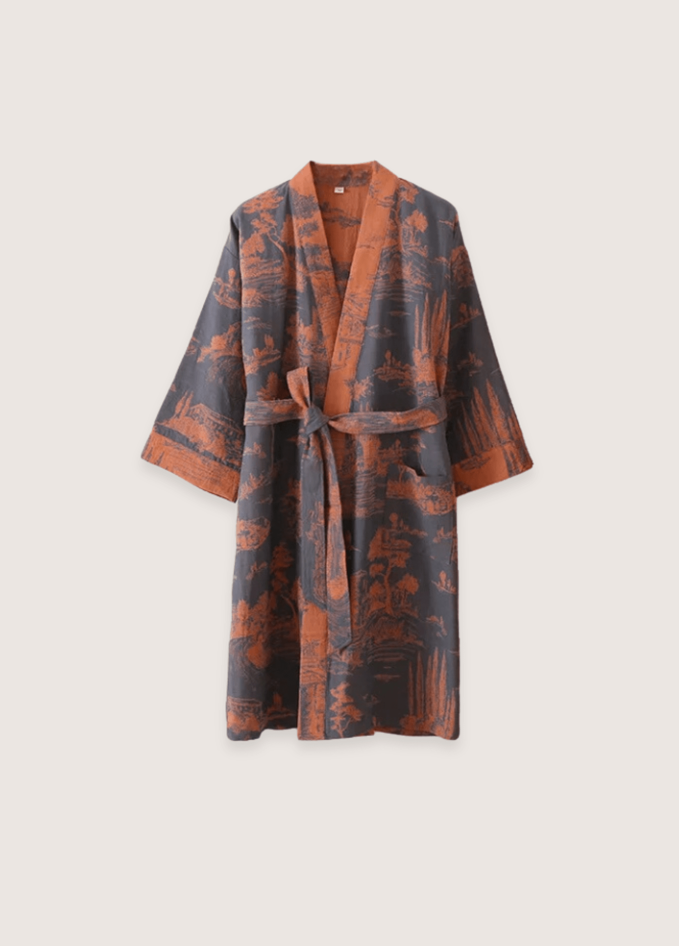 Blauer Kimono-Bademantel für Damen | Ukiyo