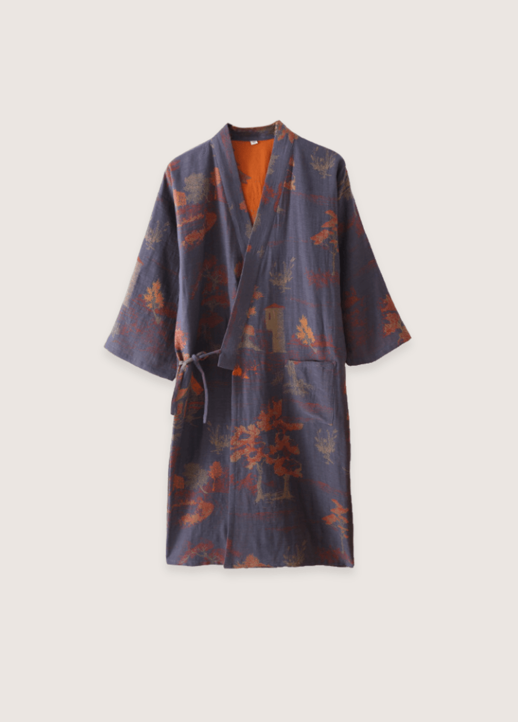 Blauer Kimono-Bademantel für Herren | Momiji