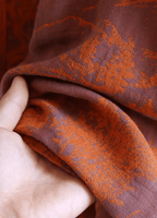 Orangefarbener Kimono-Bademantel für Damen | Ukiyo
