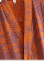 Orangefarbener Kimono-Bademantel für Damen | Ukiyo