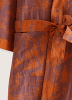 Orangefarbener Kimono-Bademantel für Damen | Ukiyo
