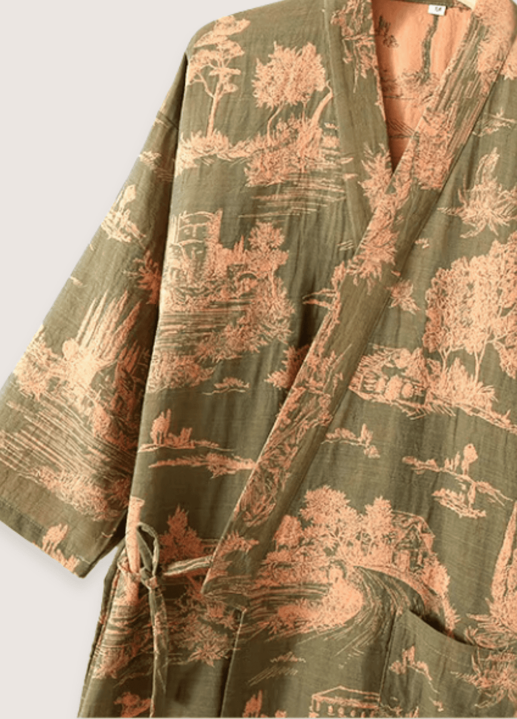 Grüner Kimono-Bademantel für Herren | Ukiyo