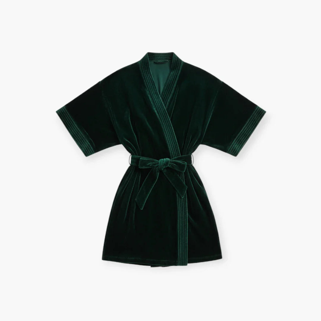 Kurzer Damen-Samtbademantel