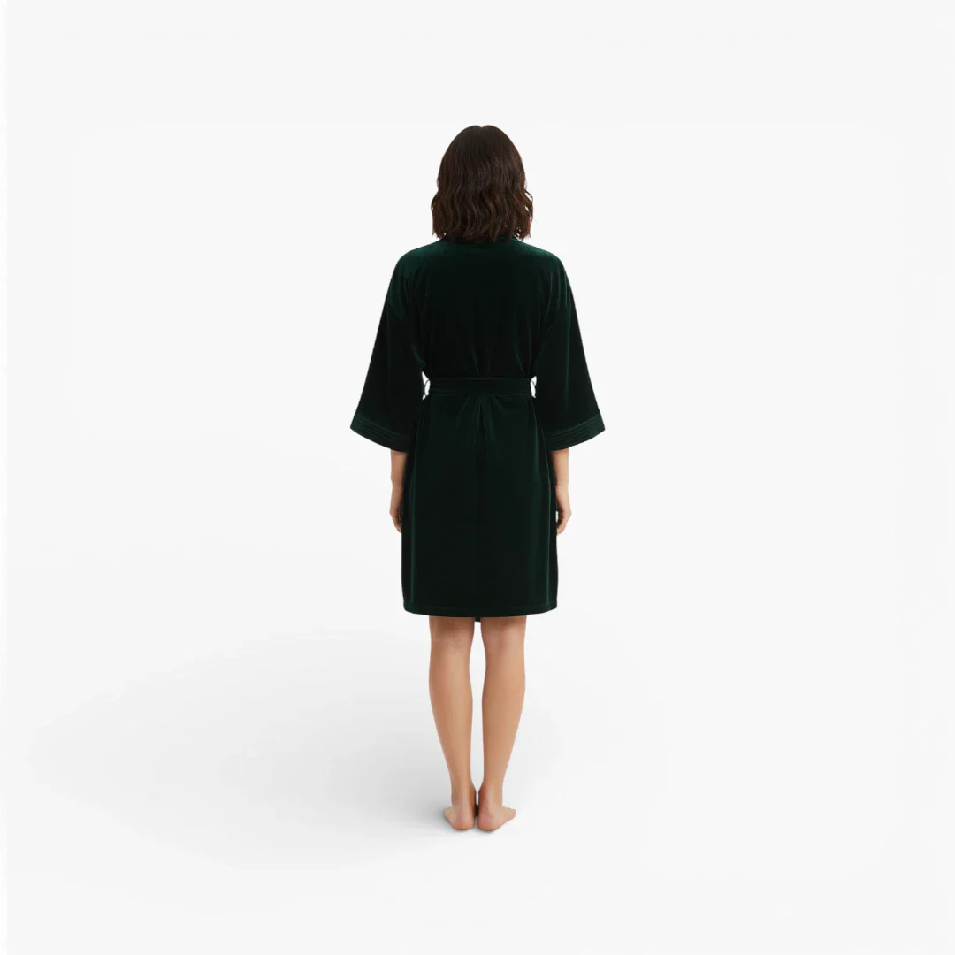 Kurzer Damen-Samtbademantel