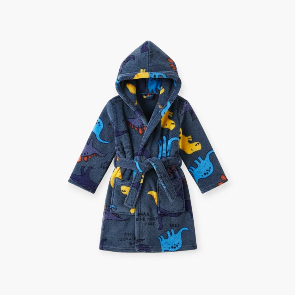 Kinderbademantel mit Dinosaurier-Motiv