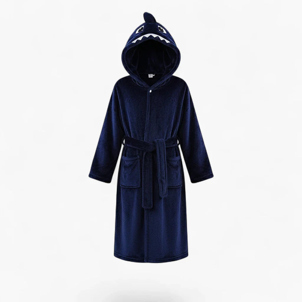 Kinderbademantel mit Hai-Motiv
