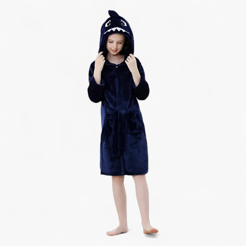 Kinderbademantel mit Hai-Motiv