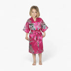 Satin-Bademantel mit Blumenmuster für Mädchen