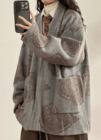 Graue Kimonojacke | Paisleymuster