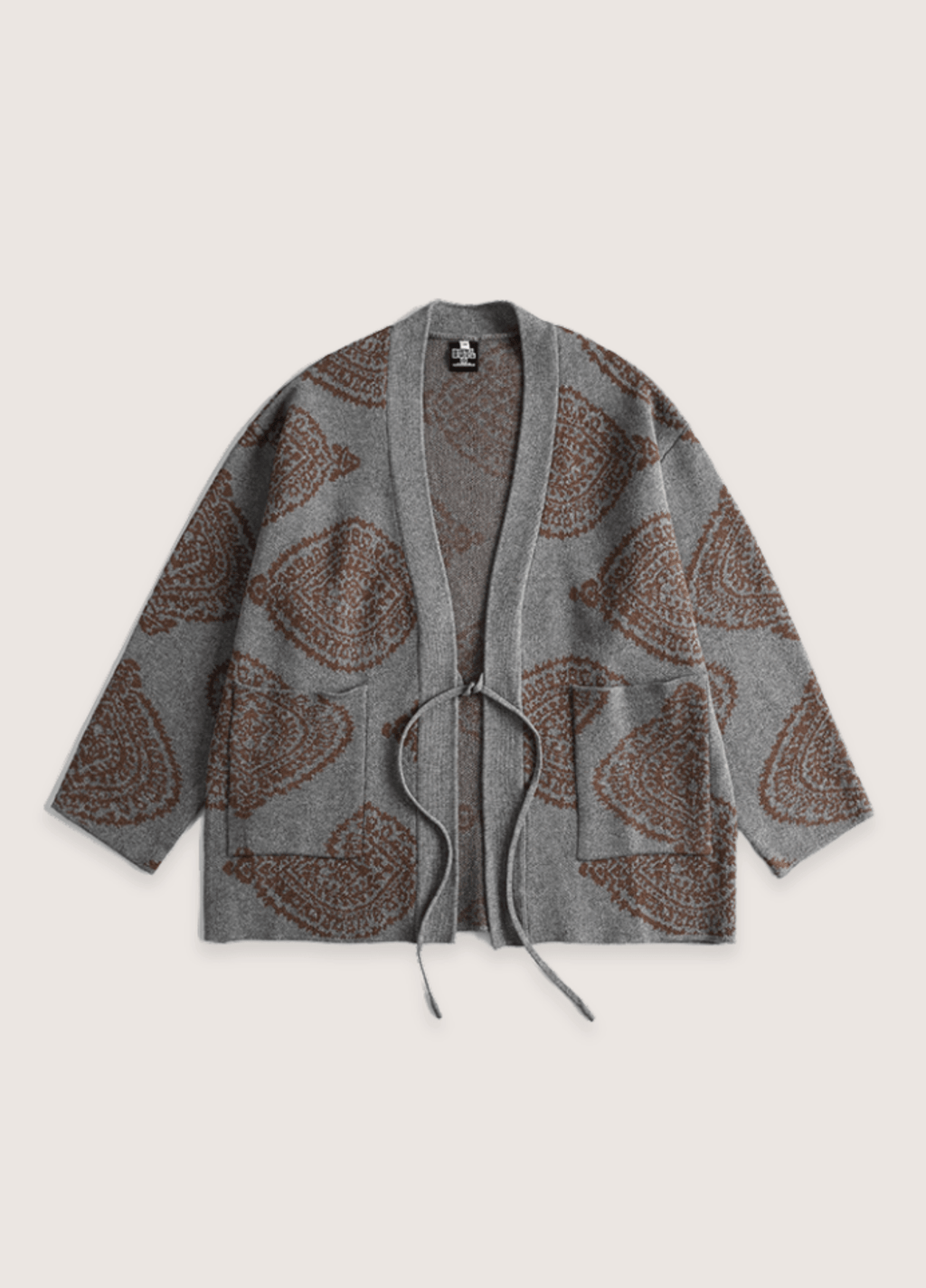 Graue Kimonojacke | Paisleymuster