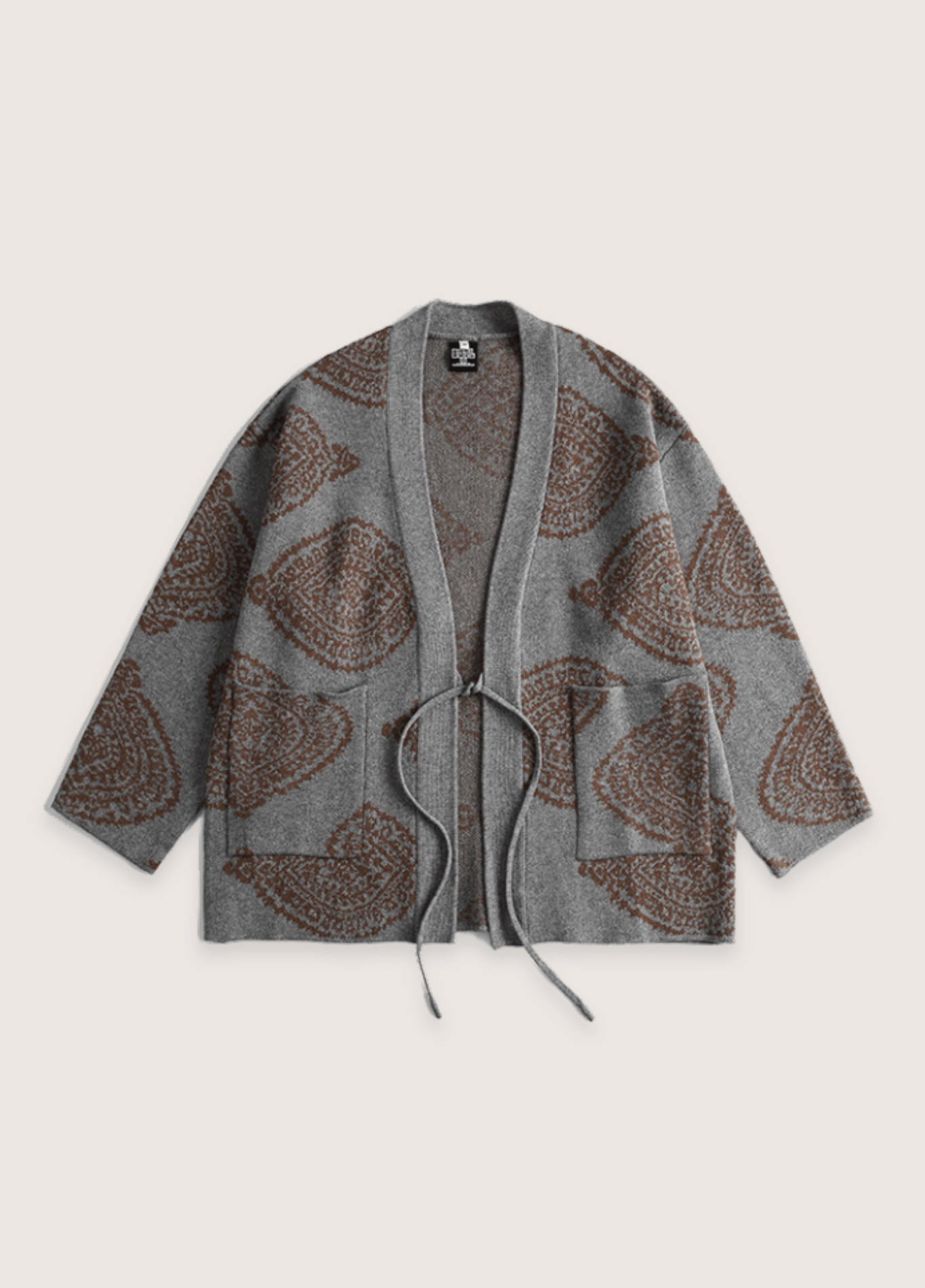 Graue Kimonojacke | Paisleymuster